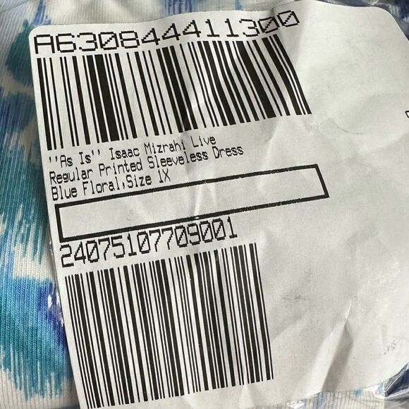 NWT Isaac Mizrahi Plus Size Sleevless Blue/Green Print Summer Sundress - Size 1X - Picture 6 of 6